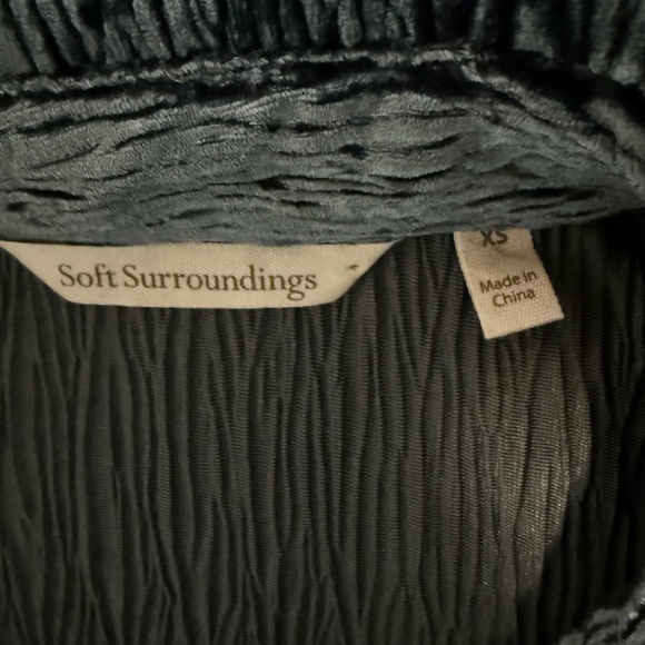 Soft Surroundings Women’s Velvet Crinkle Gray Shirt Dress Size XS - Picture 9 of 10